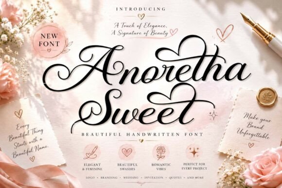 Anoretha Sweet: A Handwritten Font for Elegant Designs