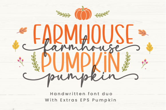 Farmhouse Pumpkin: A Cozy Handwritten Font Duo
