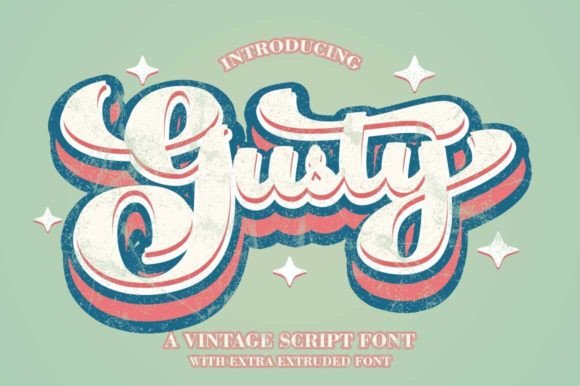 Gusty: Retro Groovy Script Font for Vintage Vibes
